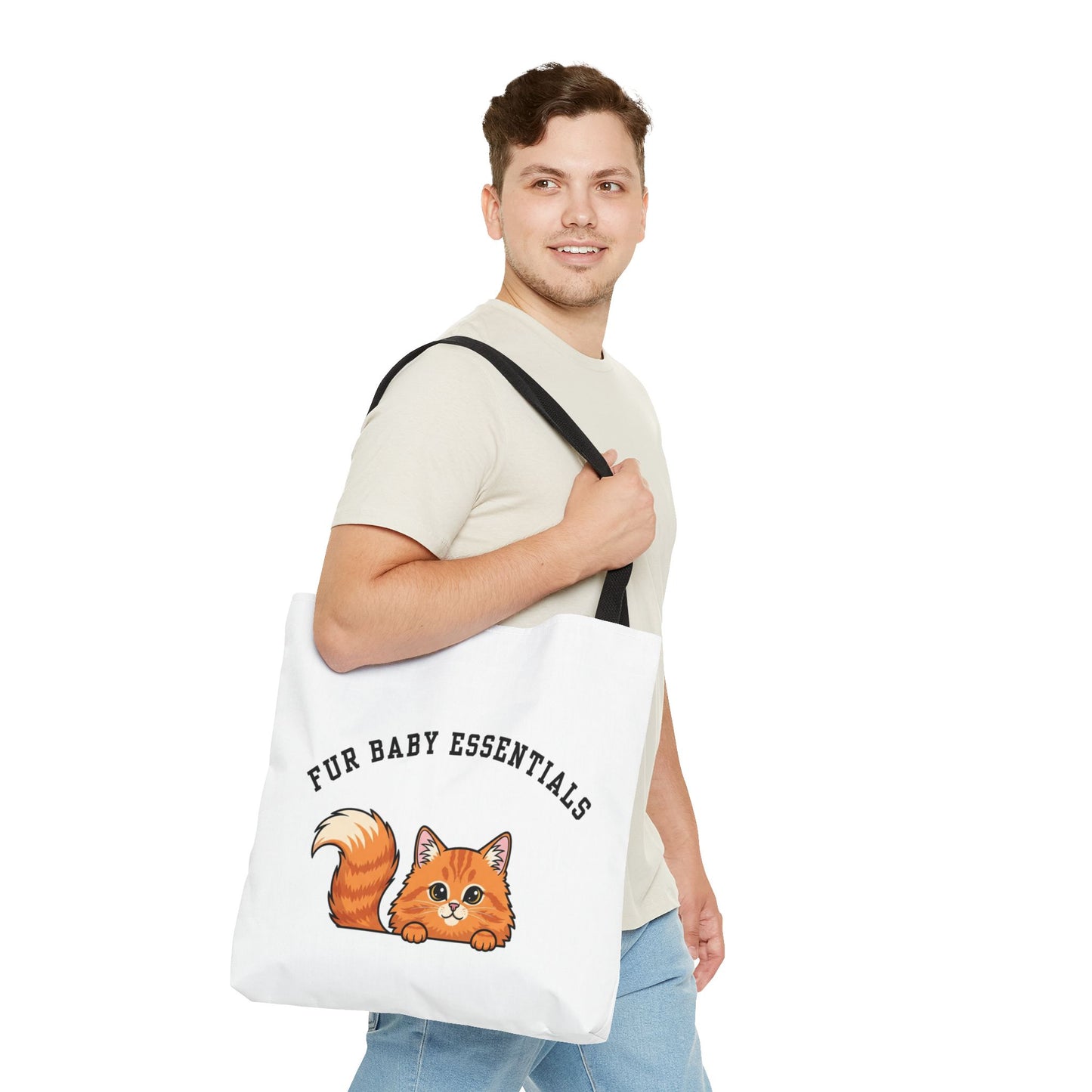 Long hair orange cat FurBaby Tote Bag