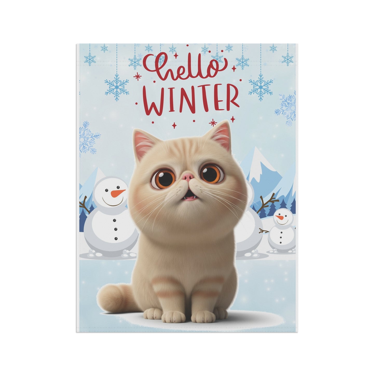 Exotic Shorthair Hello Winter Garden Banner