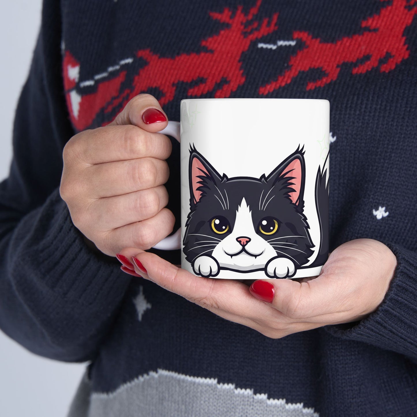 Cat Peek-a-Boo Mug | Best Cat Daddy Gift
