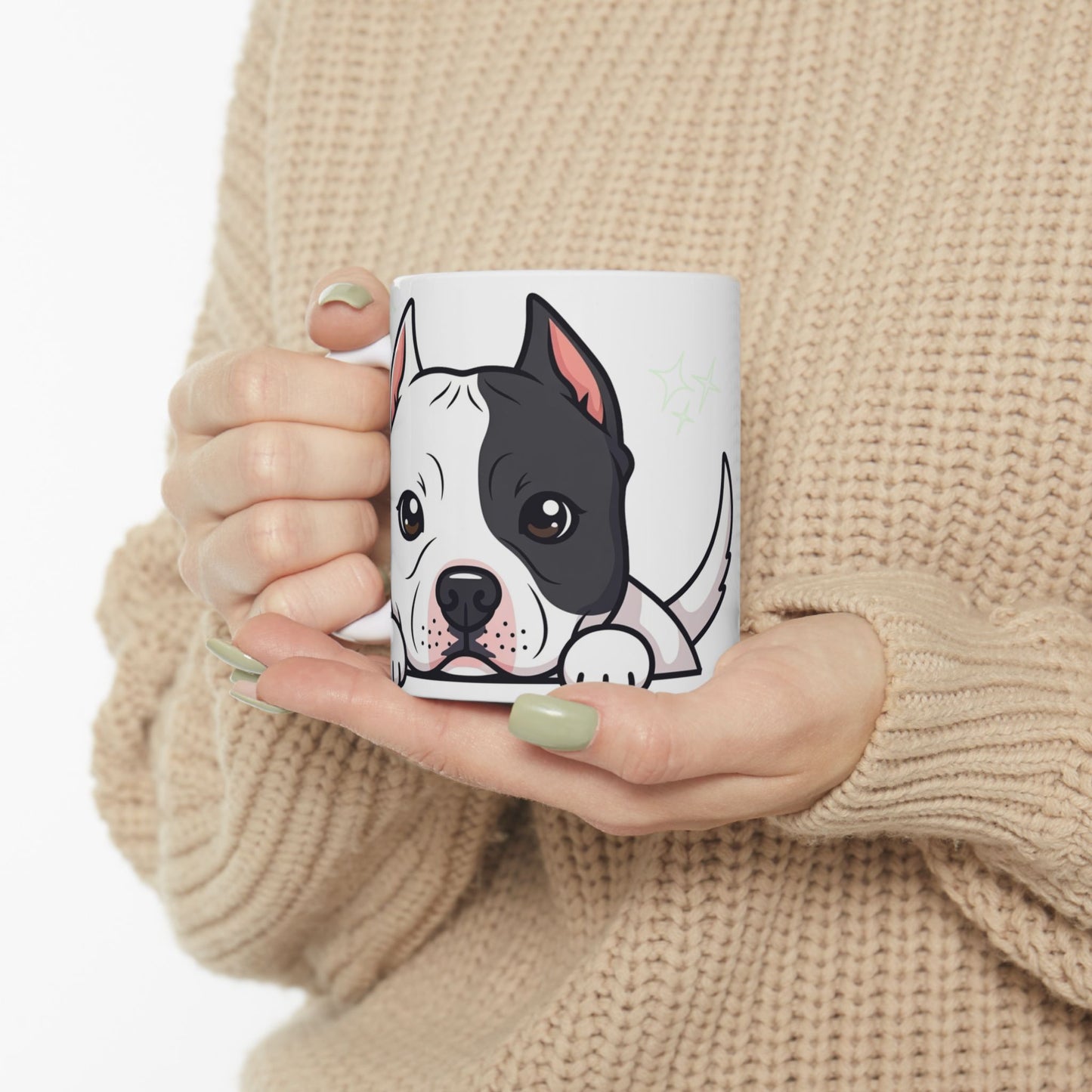 Pitbull Peek-a-Boo Mug | Best Pitbull Daddy Gift