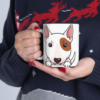 Bull Terrier Peek-a-Boo Mug | Best Bull Terrier Daddy Gift