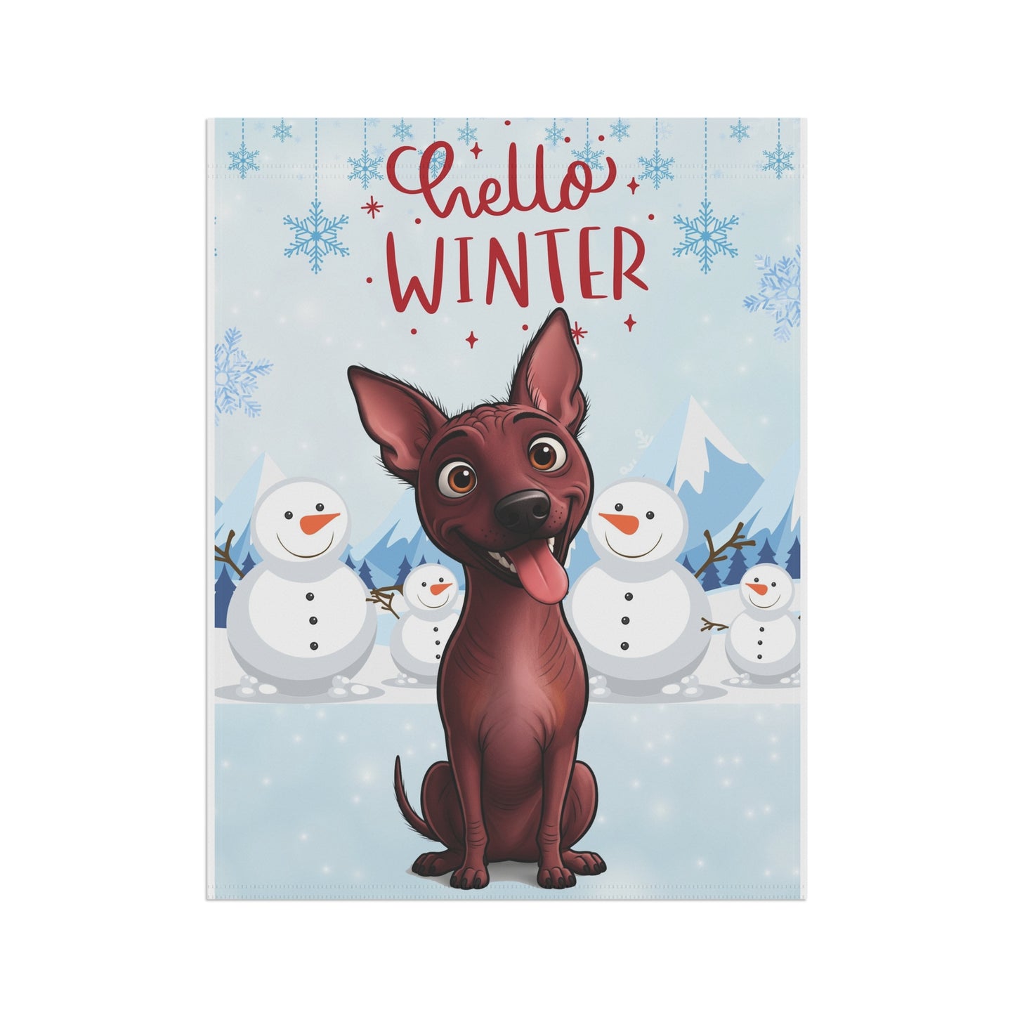 Hairless Dog Hello Winter Garden Banner
