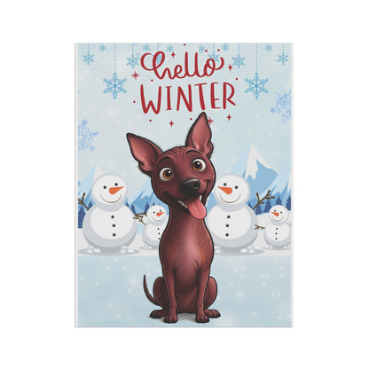 Hairless Dog Hello Winter Garden Banner