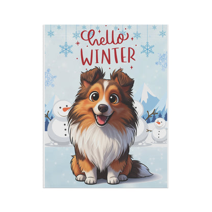 Sheltie Hello Winter Garden Banner