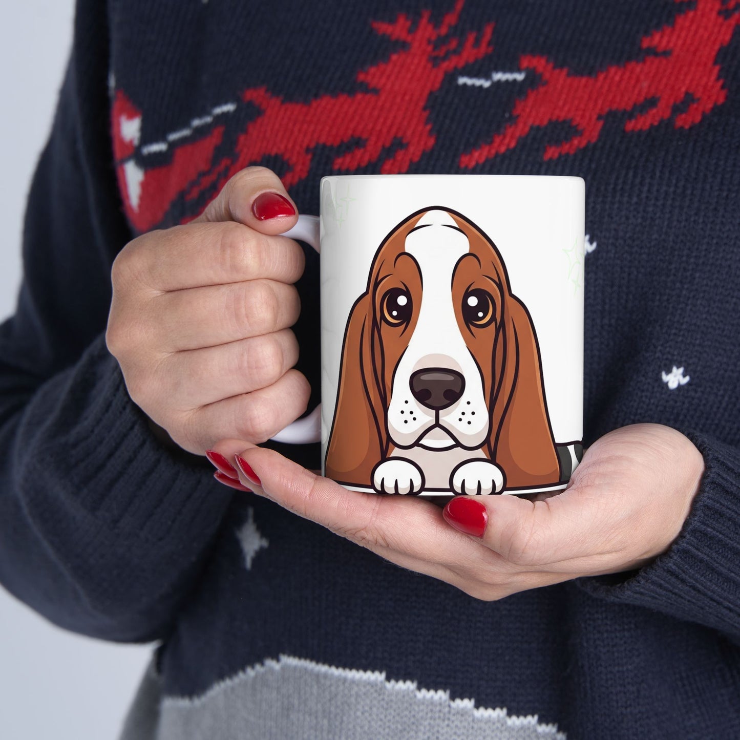 Bassethound Peek-a-Boo Mug | Best Bassethound Mama