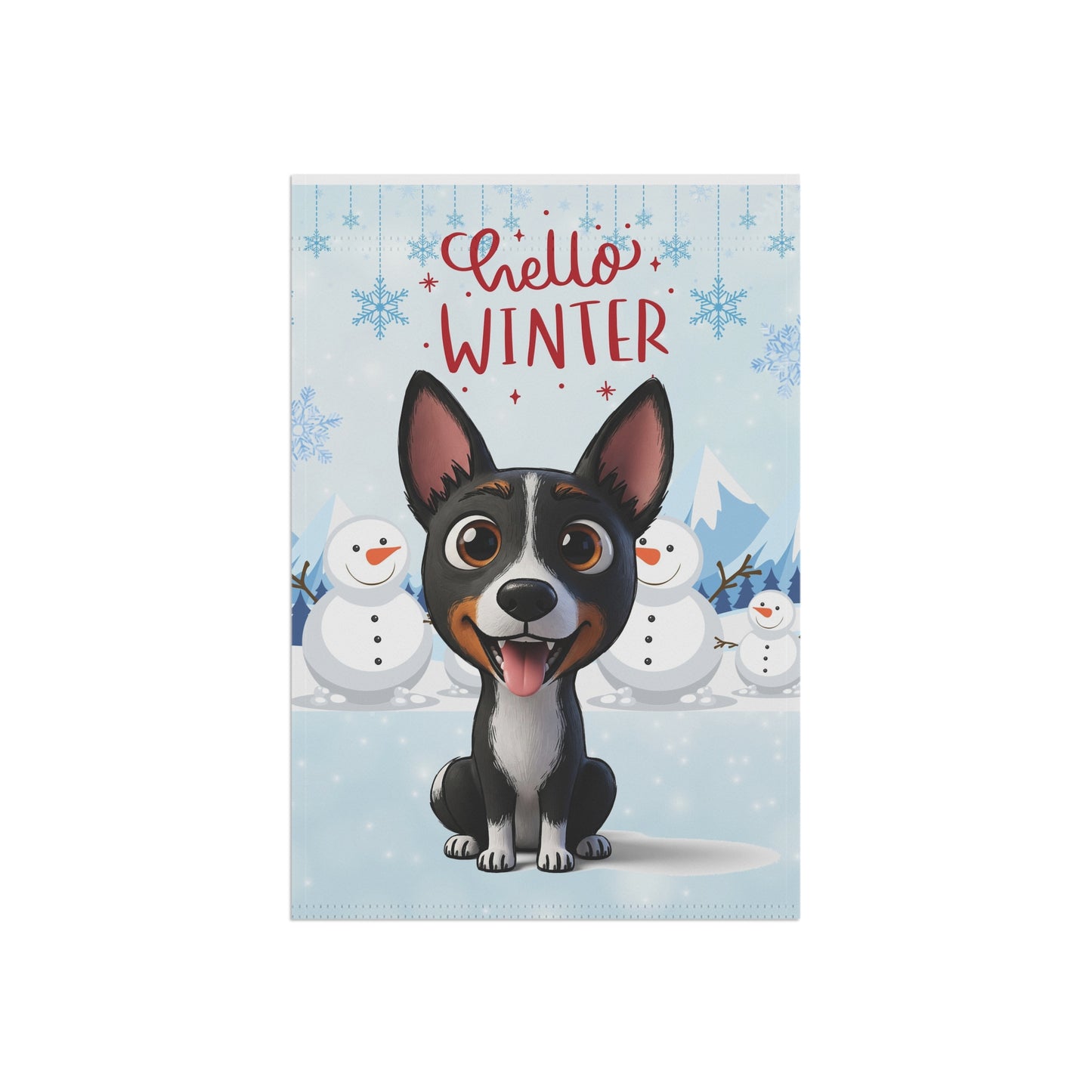 Basenji Hello Winter Garden Banner
