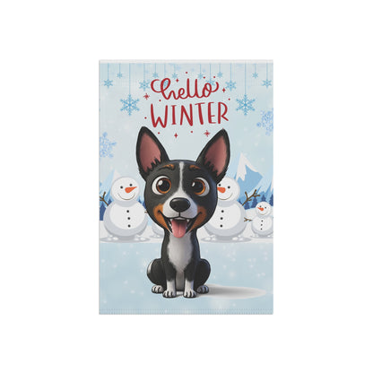 Basenji Hello Winter Garden Banner