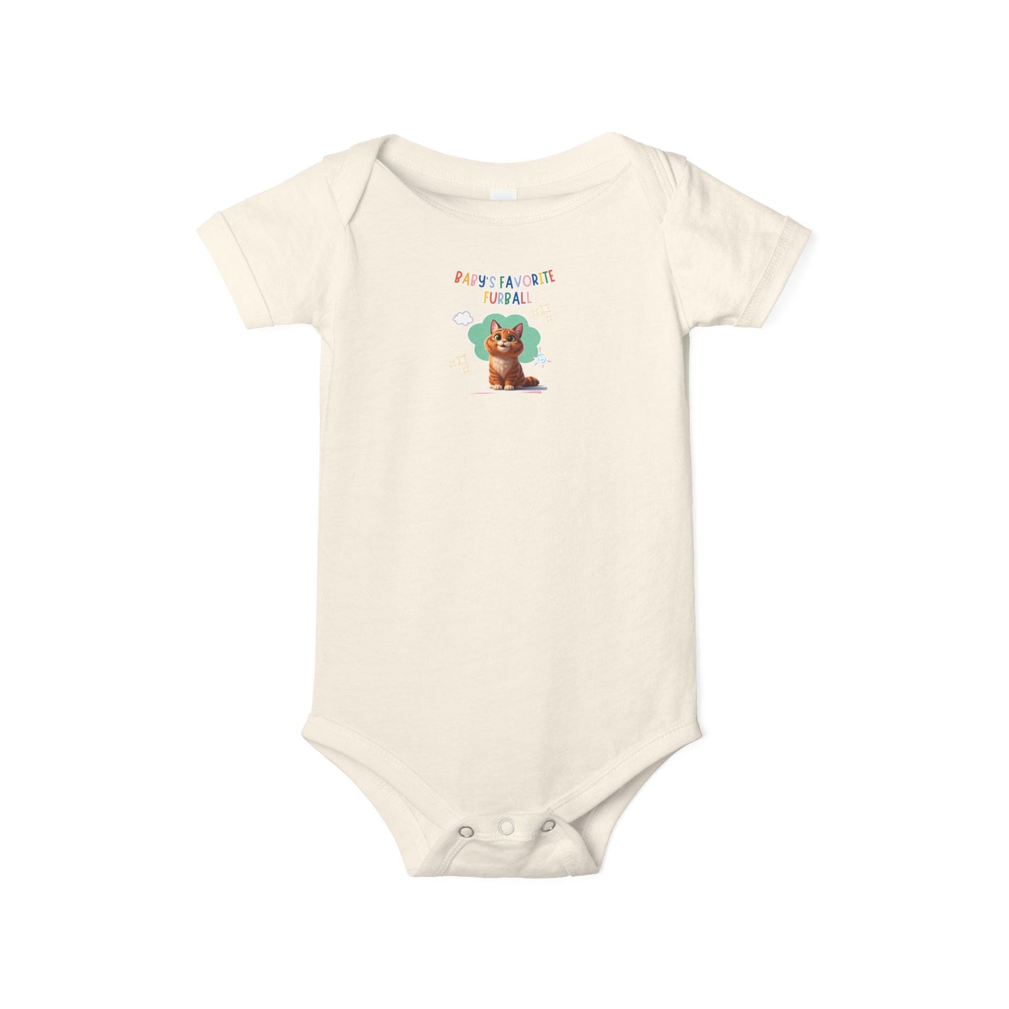 Short hair orange tabby cat Favorite Furball Onesie