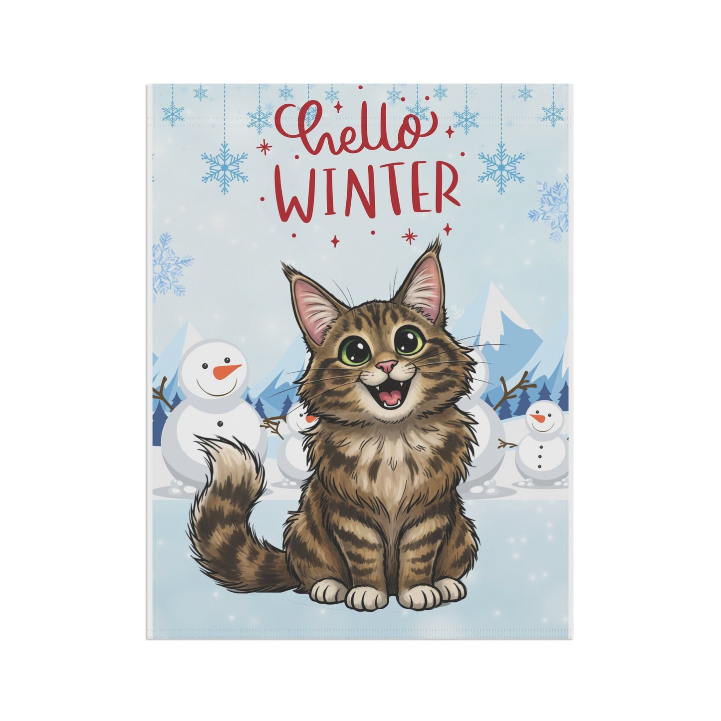 Maine Coon Hello Winter Garden Banner