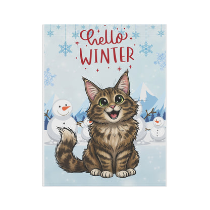 Maine Coon Hello Winter Garden Banner