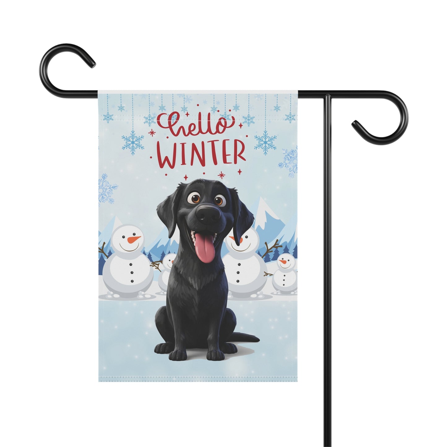 Labrador Hello Winter Garden Banner