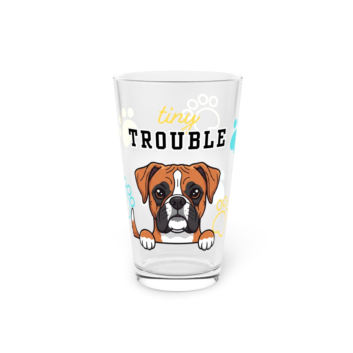 Boxer Tiny Trouble Pint Glass