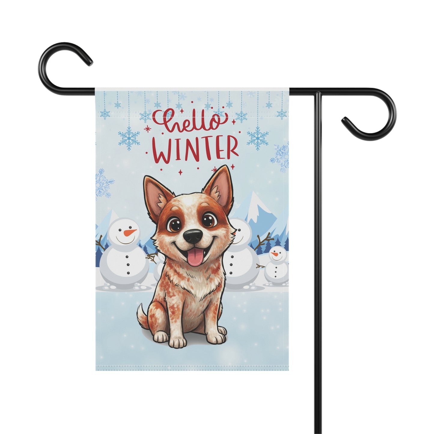 Heeler Hello Winter Garden Banner