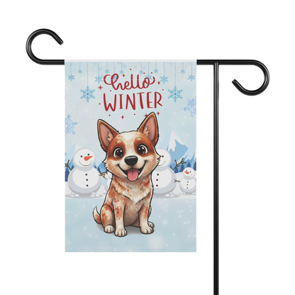 Heeler Hello Winter Garden Banner