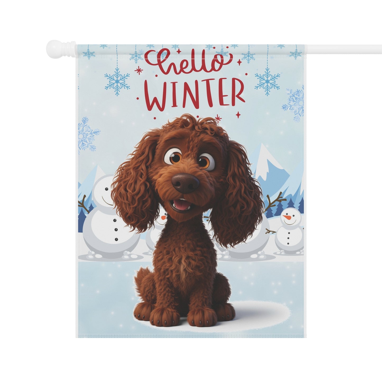 Spaniel Hello Winter Garden Banner