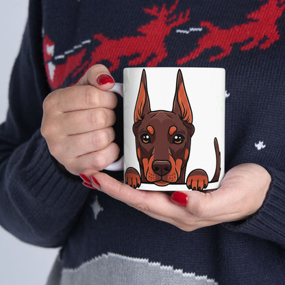Doberman Peek-a-Boo Mug | Best Doberman Daddy Gift