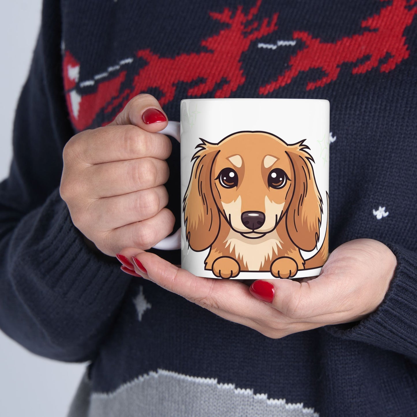 Dachshund Peek-a-Boo Mug | Best Weenie Daddy Gift