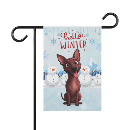 Hairless Dog Hello Winter Garden Banner