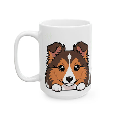 Sheltie Peek-a-Boo Mug | Best Sheltie Daddy Gift