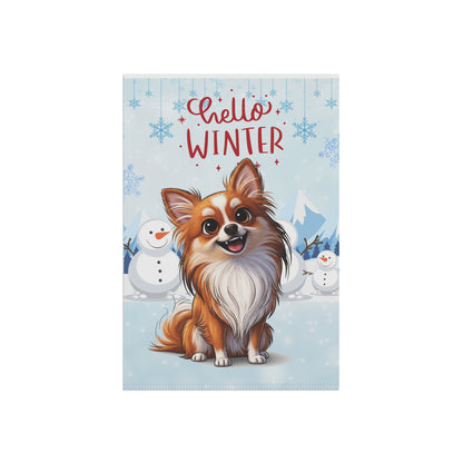 Chihuahua Hello Winter Garden Banner