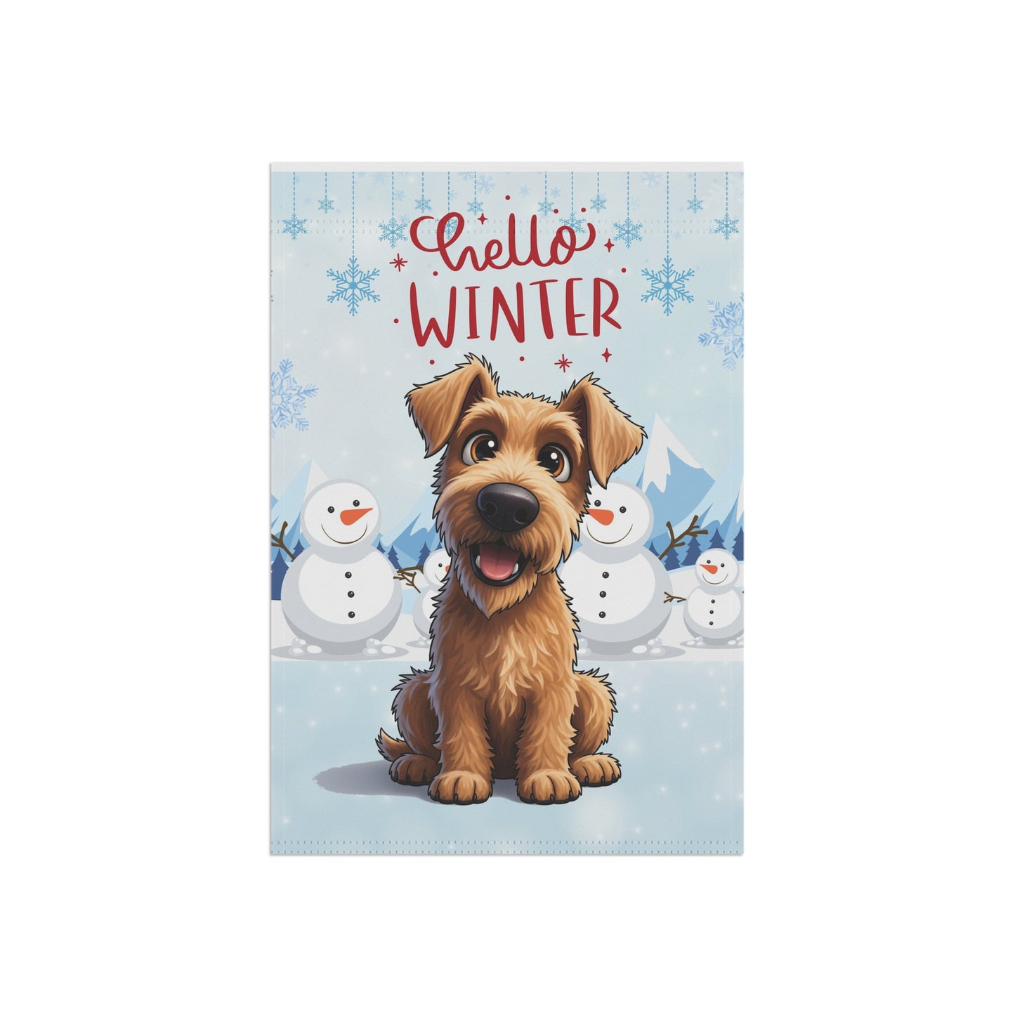 Irish Terrier Hello Winter Garden Banner
