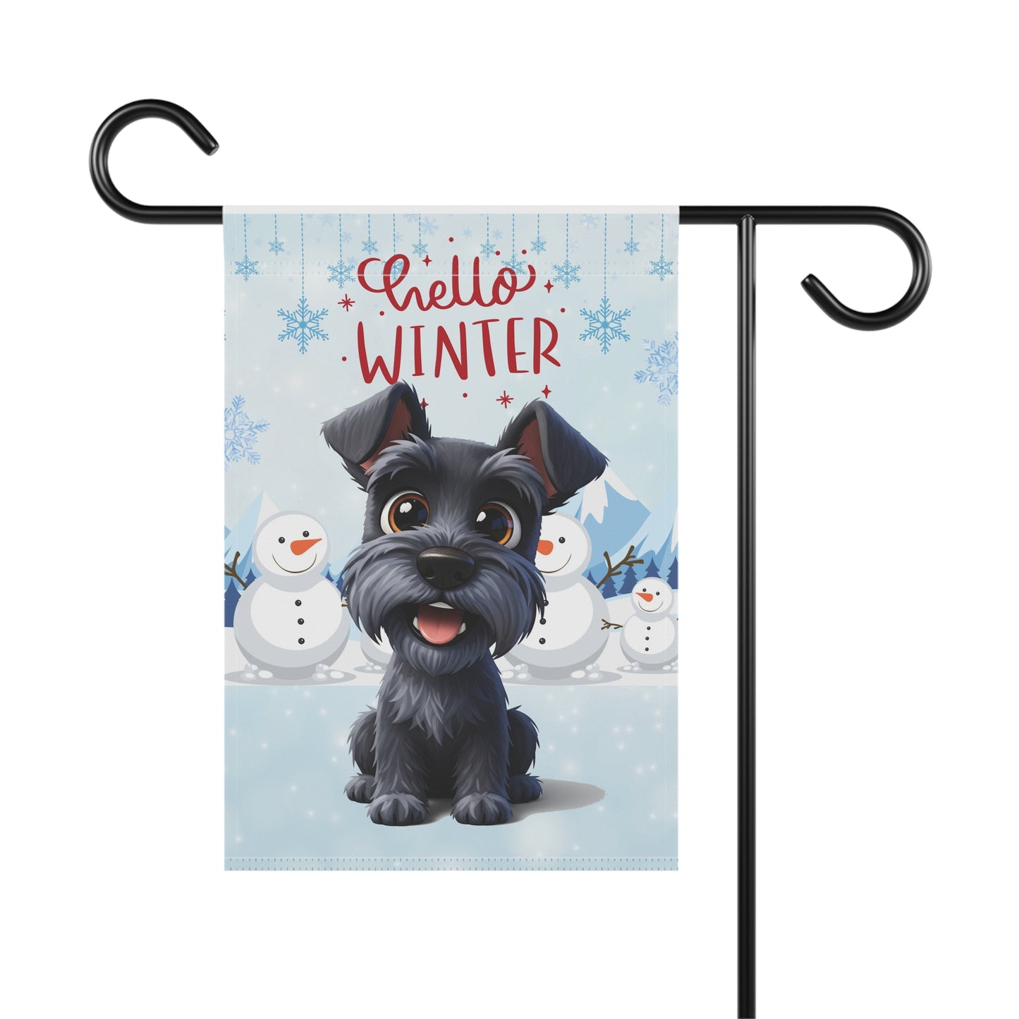 Schnauzer Hello Winter Garden Banner