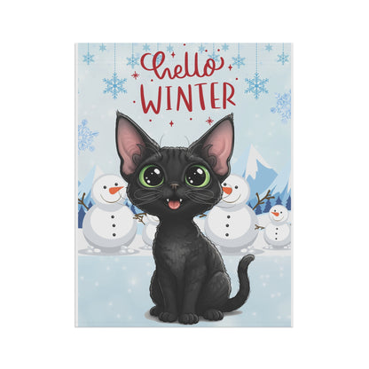 Devon Rex Hello Winter Garden Banner