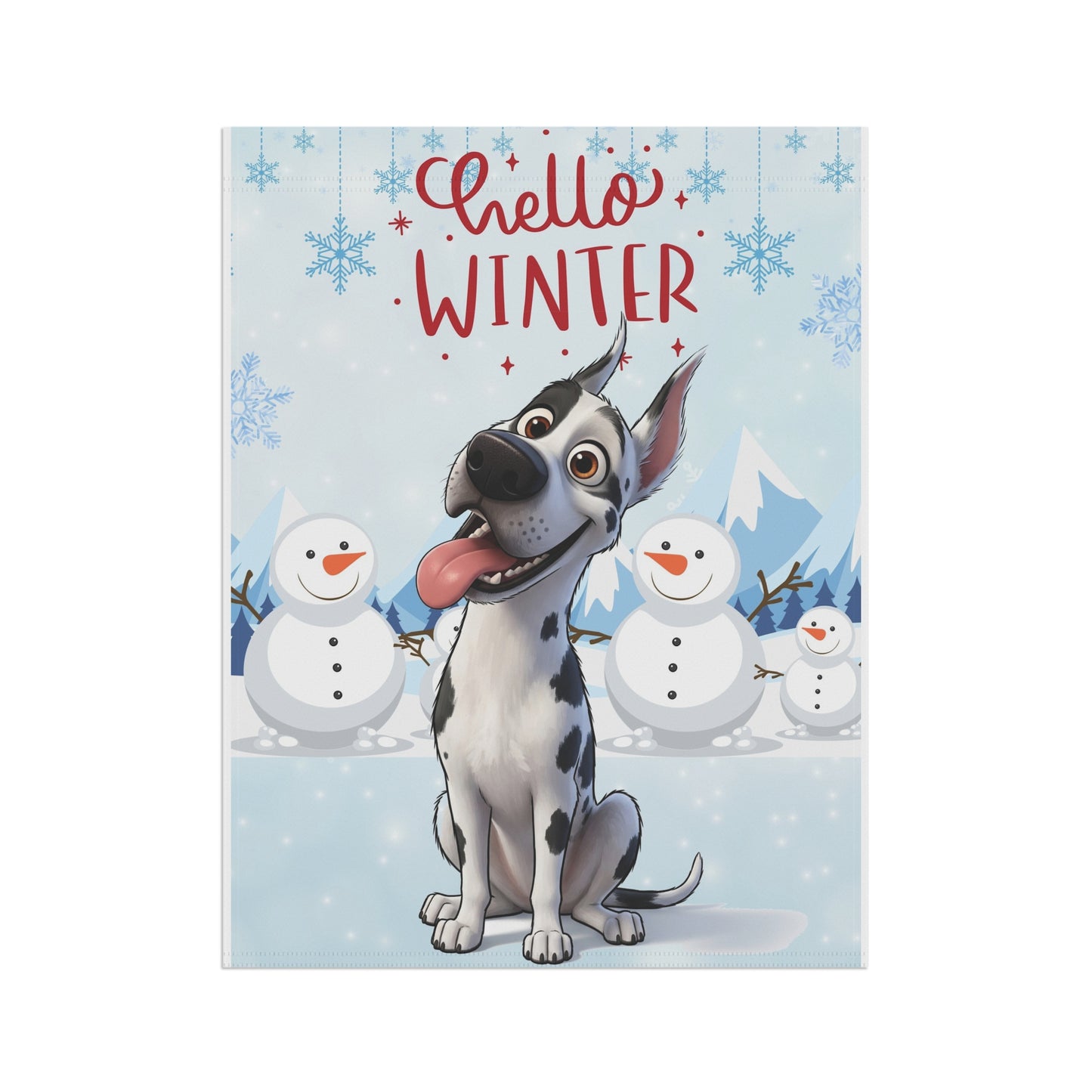 Great Dane Hello Winter Garden Banner