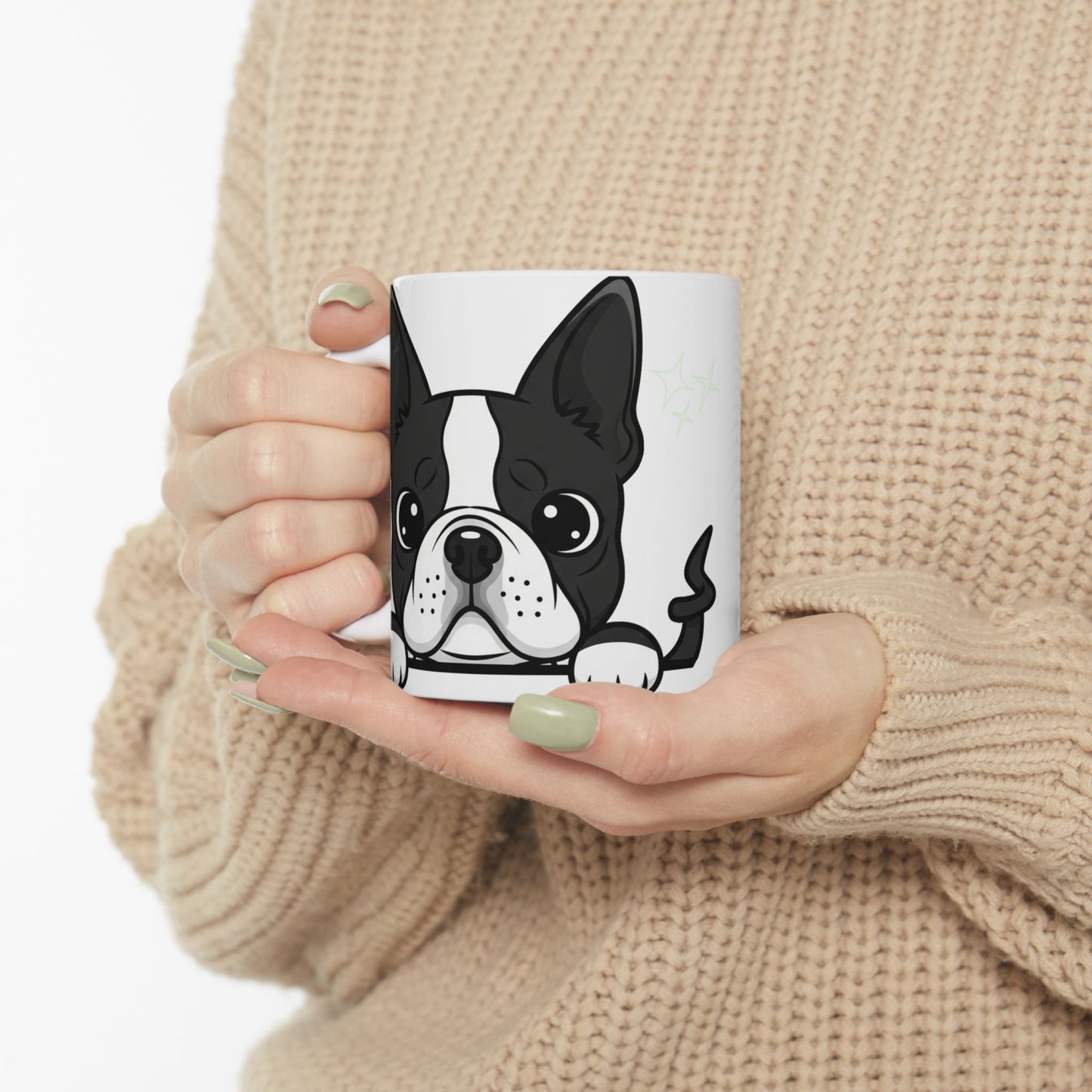 Boston Terrier Peek-a-Boo Mug | Best Boston Terrier Daddy Gift