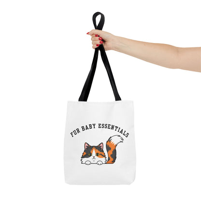 Long hair calico cat FurBaby Tote Bag