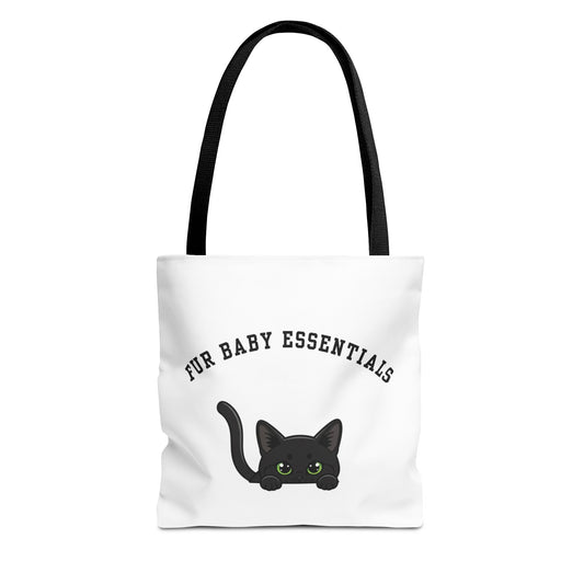 Short hair black cat FurBaby Tote Bag