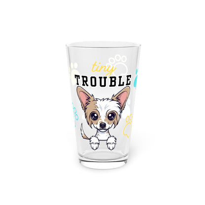 Chinese Crested Tiny Trouble Pint Glass