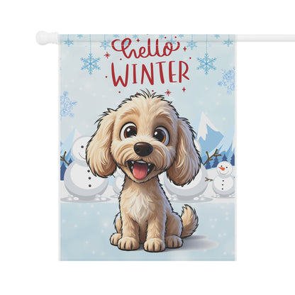 Doodle Hello Winter Garden Banner