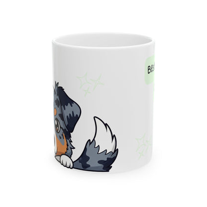 Australian Shepherd Peek-a-Boo Mug | Best Aussie Daddy Gift
