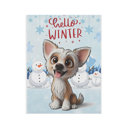 Chinese Crested Hello Winter Garden Banner