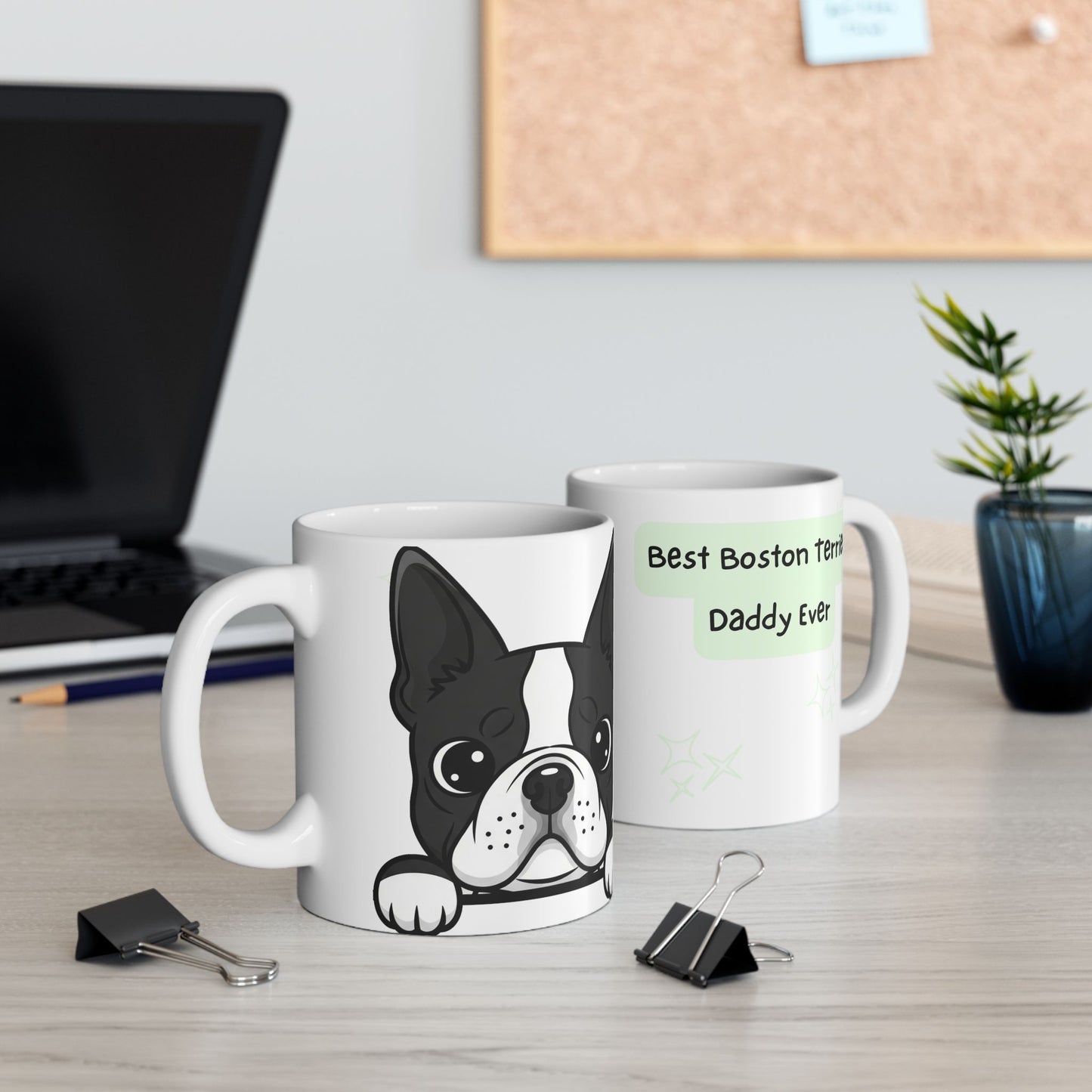 Boston Terrier Peek-a-Boo Mug | Best Boston Terrier Daddy Gift