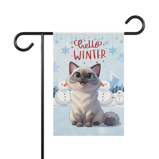 Ragdoll Hello Winter Garden Banner