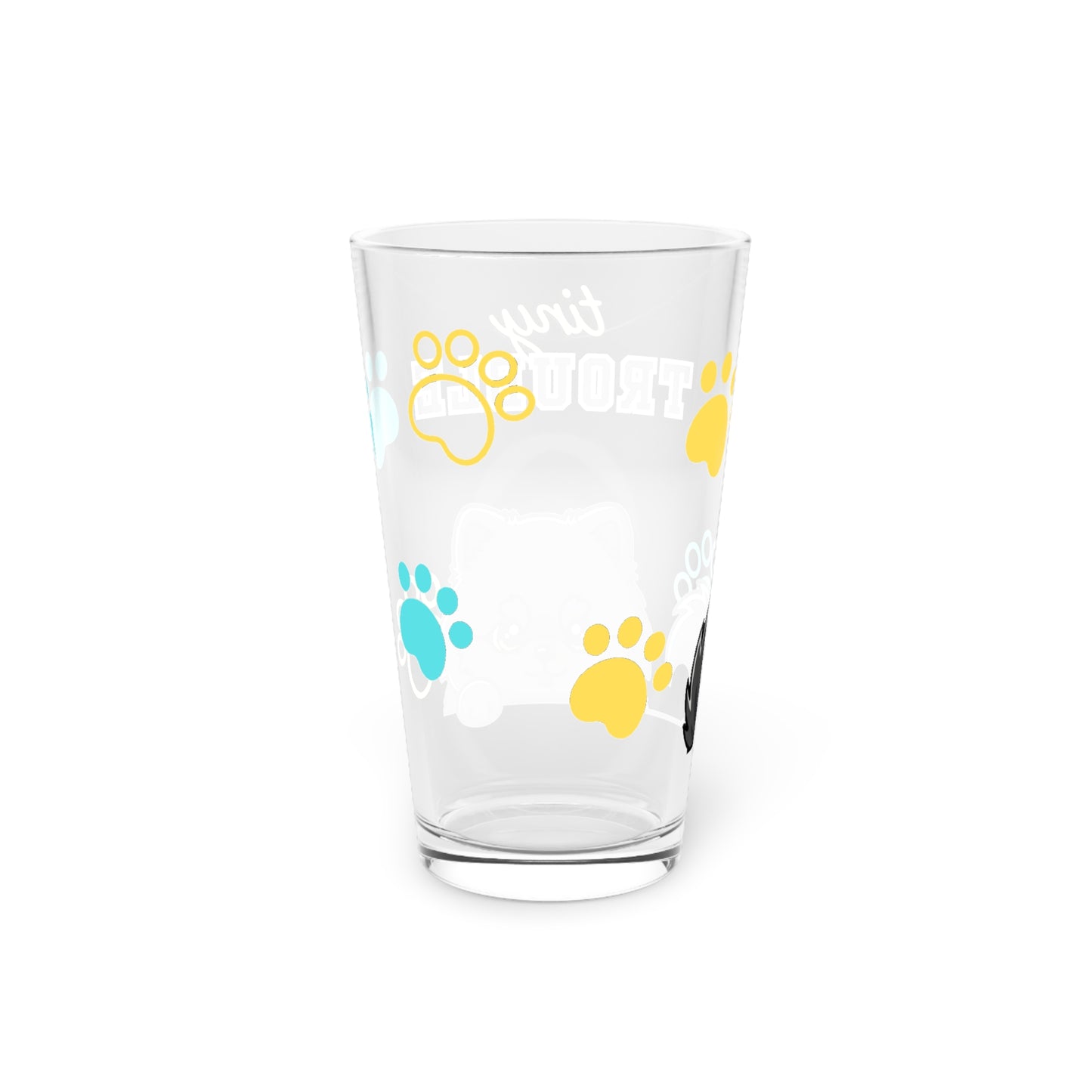 Pomeranian Tiny Trouble Pint Glass
