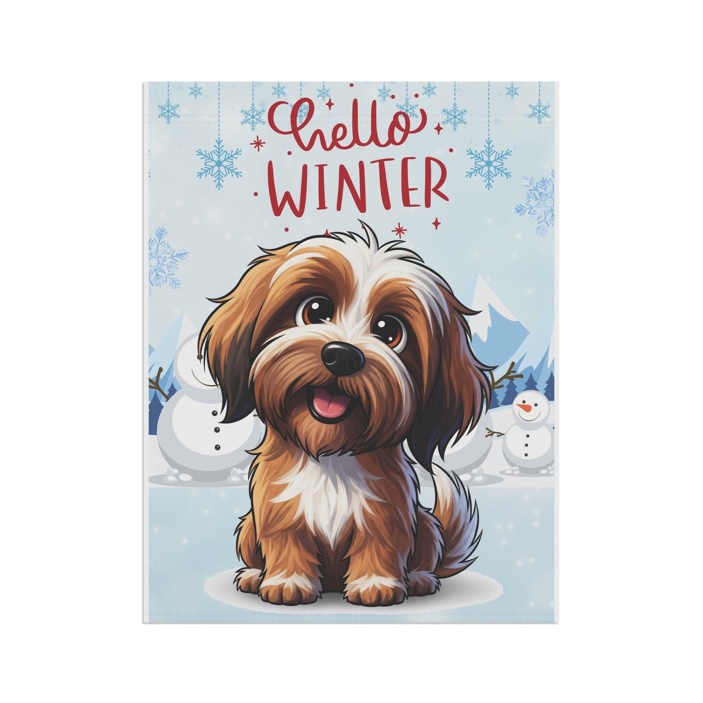 Tibetan Terrier Hello Winter Garden Banner