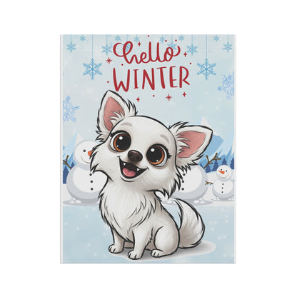 Chihuahua Hello Winter Garden Banner