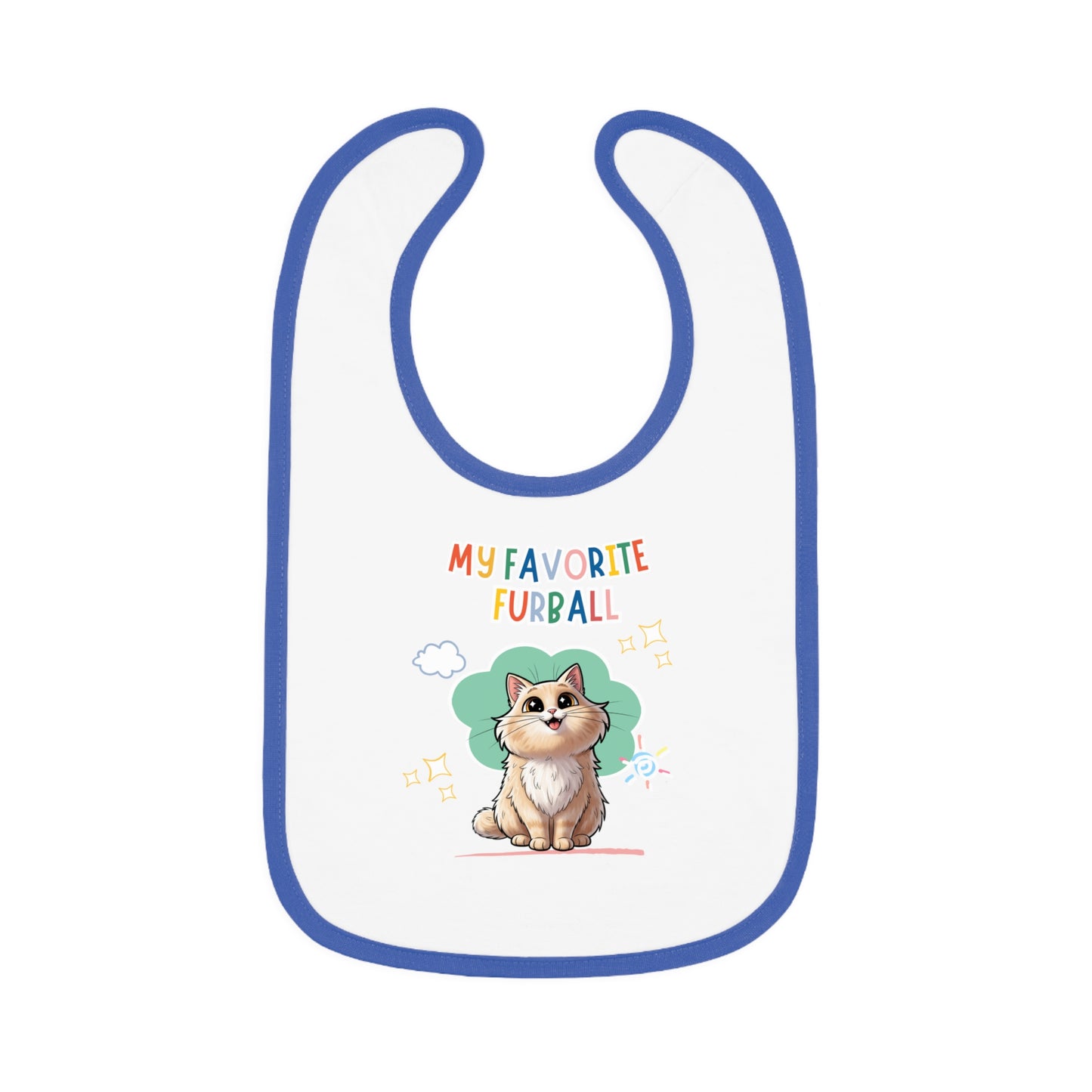 Long hair Cream Cat Favorite Furball Baby Bib