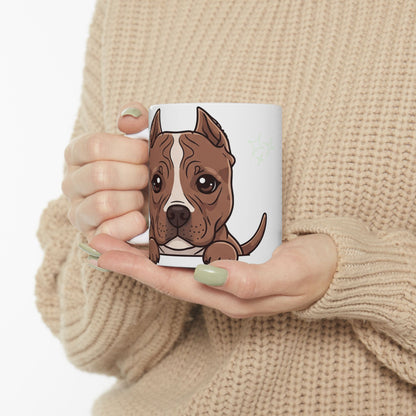 Pitbull Peek-a-Boo Mug | Best Pitbull Daddy Gift