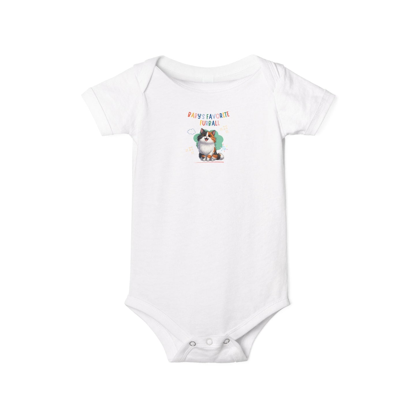 Long hair calico cat Favorite Furball Onesie