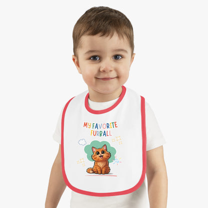 Long hair Orange Cat Favorite Furball Baby Bib