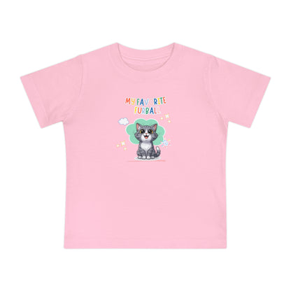 Short hair bi-color gray cat Favorite Baby Toddler Tee