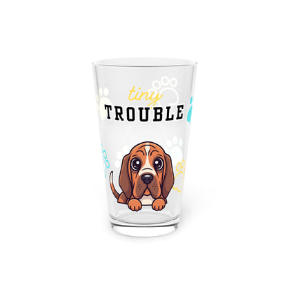 Bloodhound Tiny Trouble Pint Glass