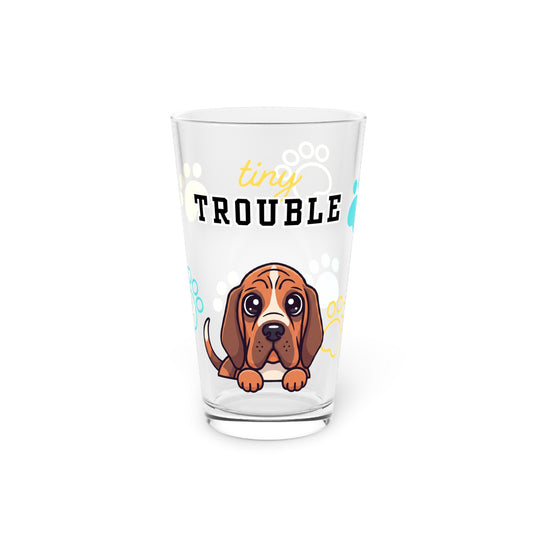 Bloodhound Tiny Trouble Pint Glass