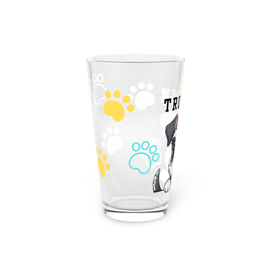 Schnauzer Tiny Trouble Pint Glass