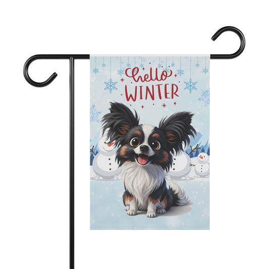 Papillon Hello Winter Garden Banner