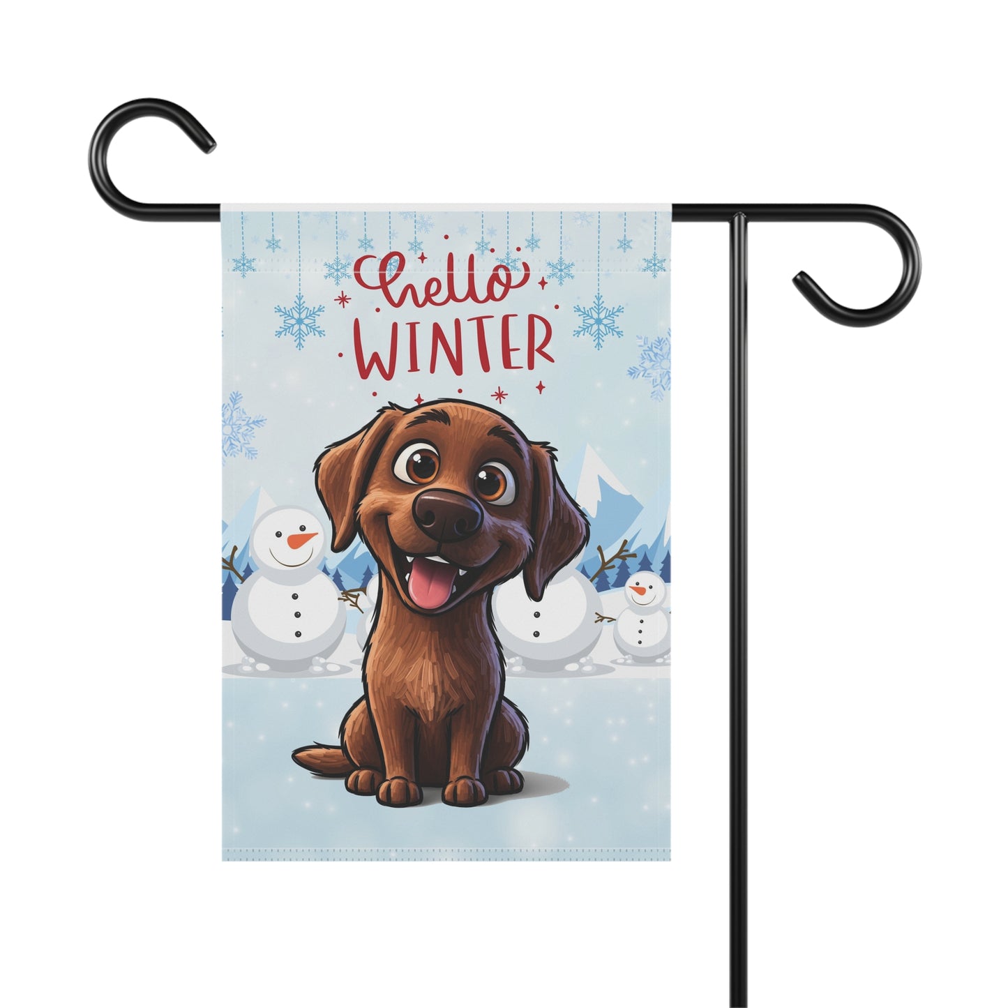 Labrador Hello Winter Garden Banner